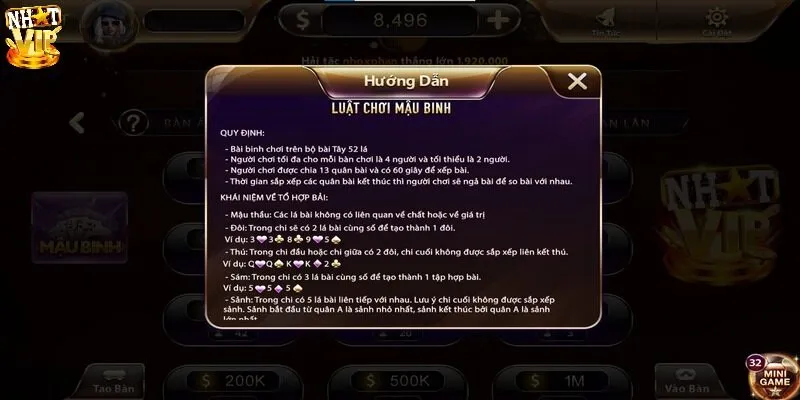 Thuật ngữ thường dùng trong game mậu binh